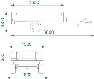 PW0 Tipping Trailer Dimensions