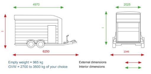 Debon Roadster C1000 Box Trailer Dimensions