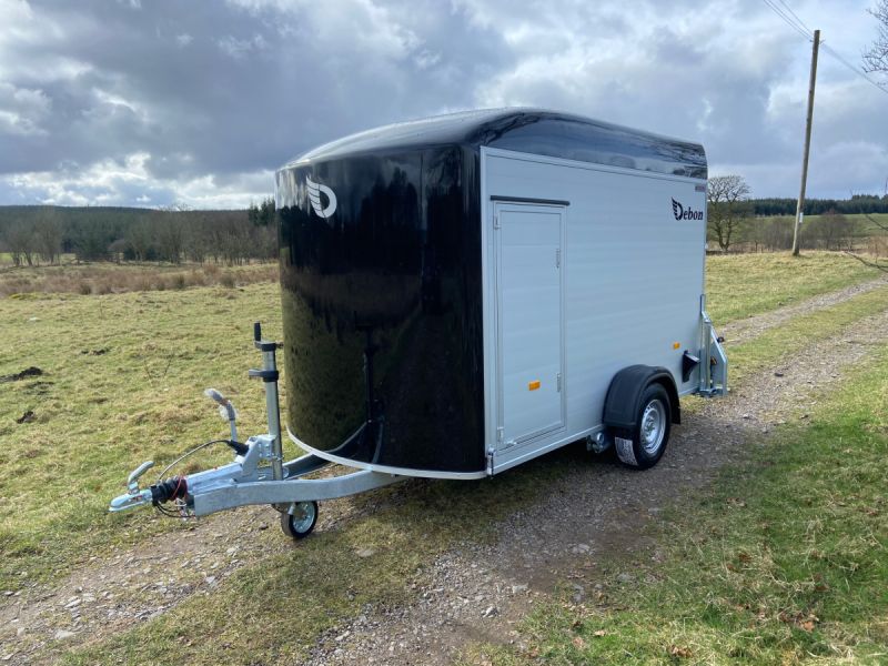 Debon C300 Single Axle Box Van Trailer with Aluminium Sides in Black