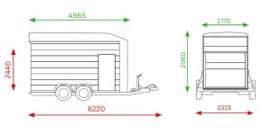 Debon Roadster C900 Box Van Trailer Dimensions