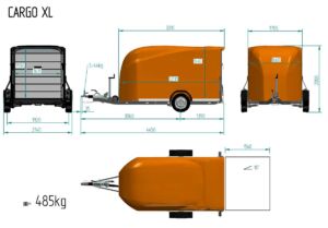 Debon Cargo XL Box Trailer Dimensions